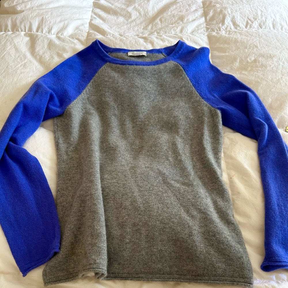 Cashmere baseball raglan sweater S